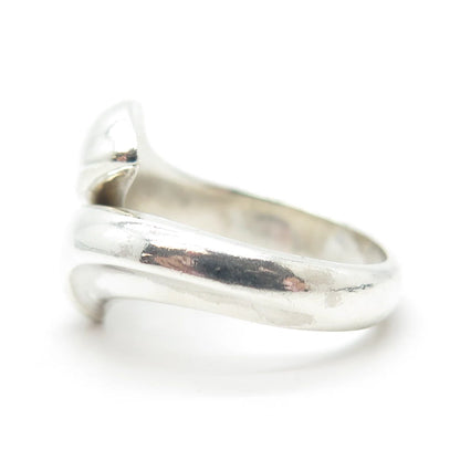 925 Sterling Silver Vintage Overlap Ring Size 7.75