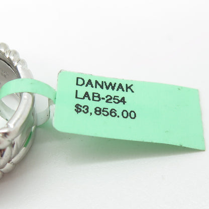 DANWAK 18K Gold 925 Sterling Silver 35 Round-Cut Diamond 0.65ct Ring Size 7