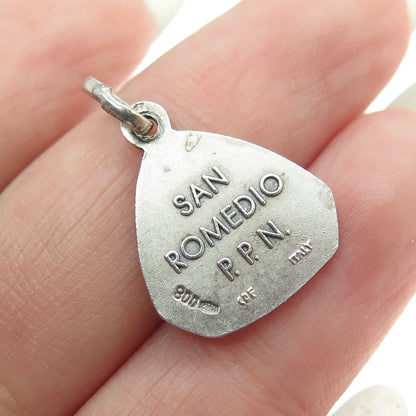 800 Silver Vintage Italy Saint Romedius Minimalist Charm Pendant