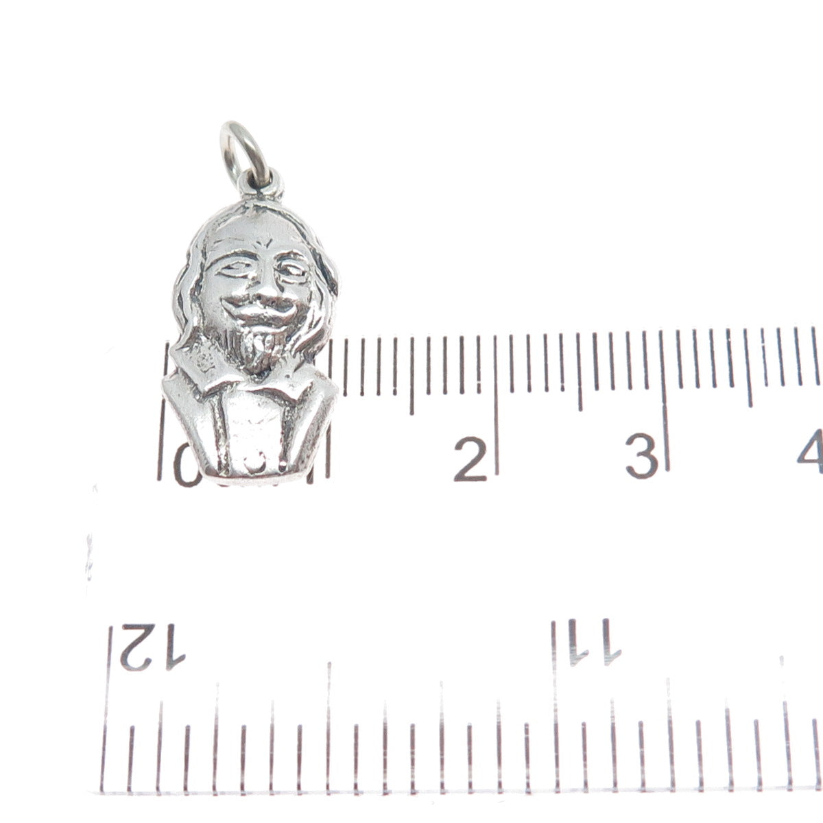 925 Sterling Silver Vintage William Shakespeare Minimalist Charm Pendant