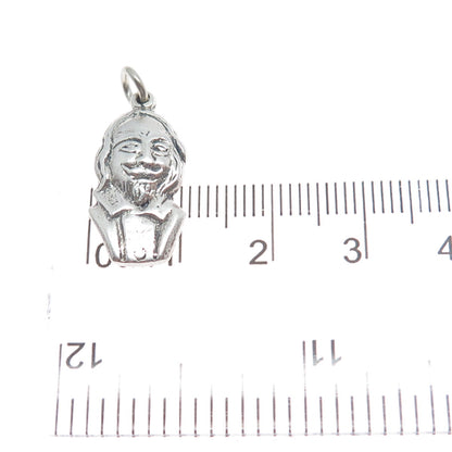 925 Sterling Silver Vintage William Shakespeare Minimalist Charm Pendant