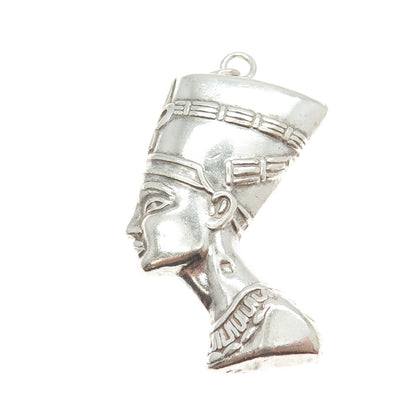 800 Silver Vintage Egyptian Nefertiti Pharaoh Pendant