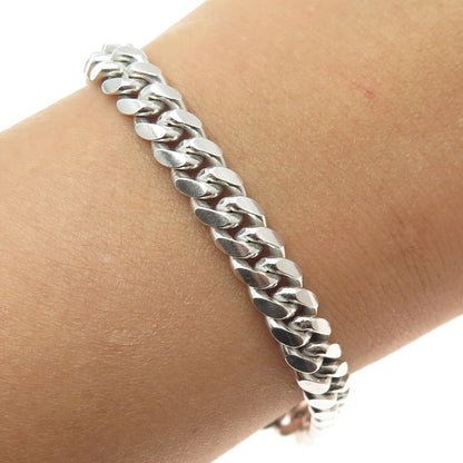 KARIZIA SPA KA-1772 925 Sterling Silver Vintage Italy Cuban Link Bracelet 8.5"