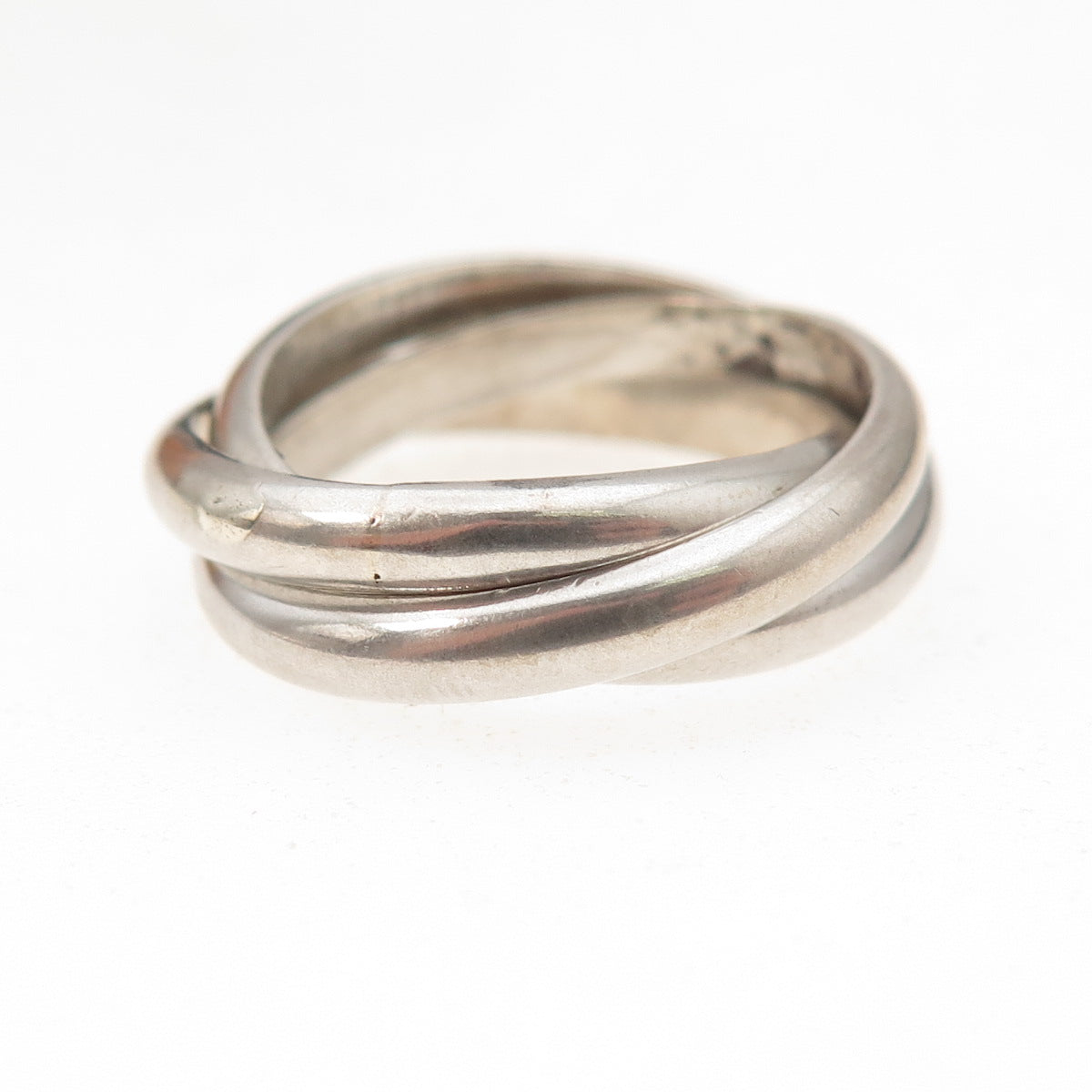 925 Sterling Silver Vintage Interlocked Trinity Band Ring Size 5.5
