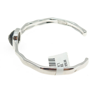 CHARLES GARNIER 925 Sterling Silver Real Smoky Quartz Adjustable Bracelet 6.75"