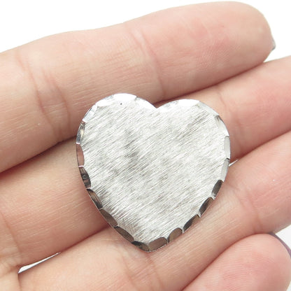 Beau 925 Sterling Silver Vintage Textured Heart Pin Brooch