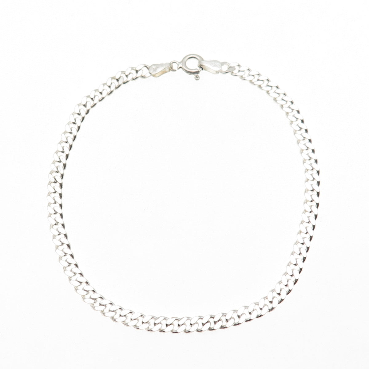 925 Sterling Silver Italy Cuban Link Bracelet 8"