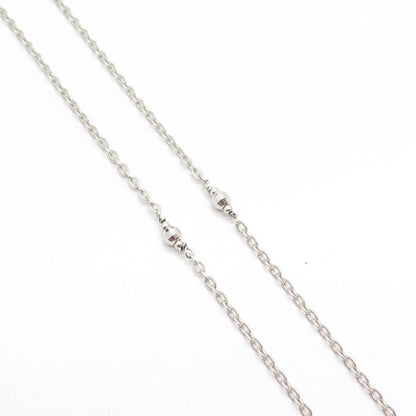 925 Sterling Silver Vintage Satin Finish Round Pendant Rolo Chain Necklace 28"