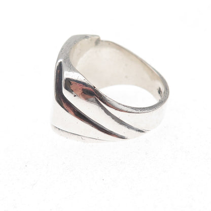 Clark & Coombs 925 Sterling Silver Antique Art Deco Oxidized Ring Size 8