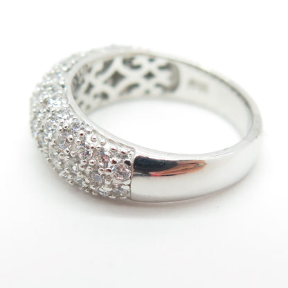 925 Sterling Silver Round-Cut C Z Sparkle Ring Size 4.75