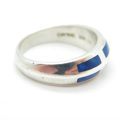 CLYDE DUNEIER CID 925 Sterling Silver Vintage Real Lapis Lazuli Ring Size 9