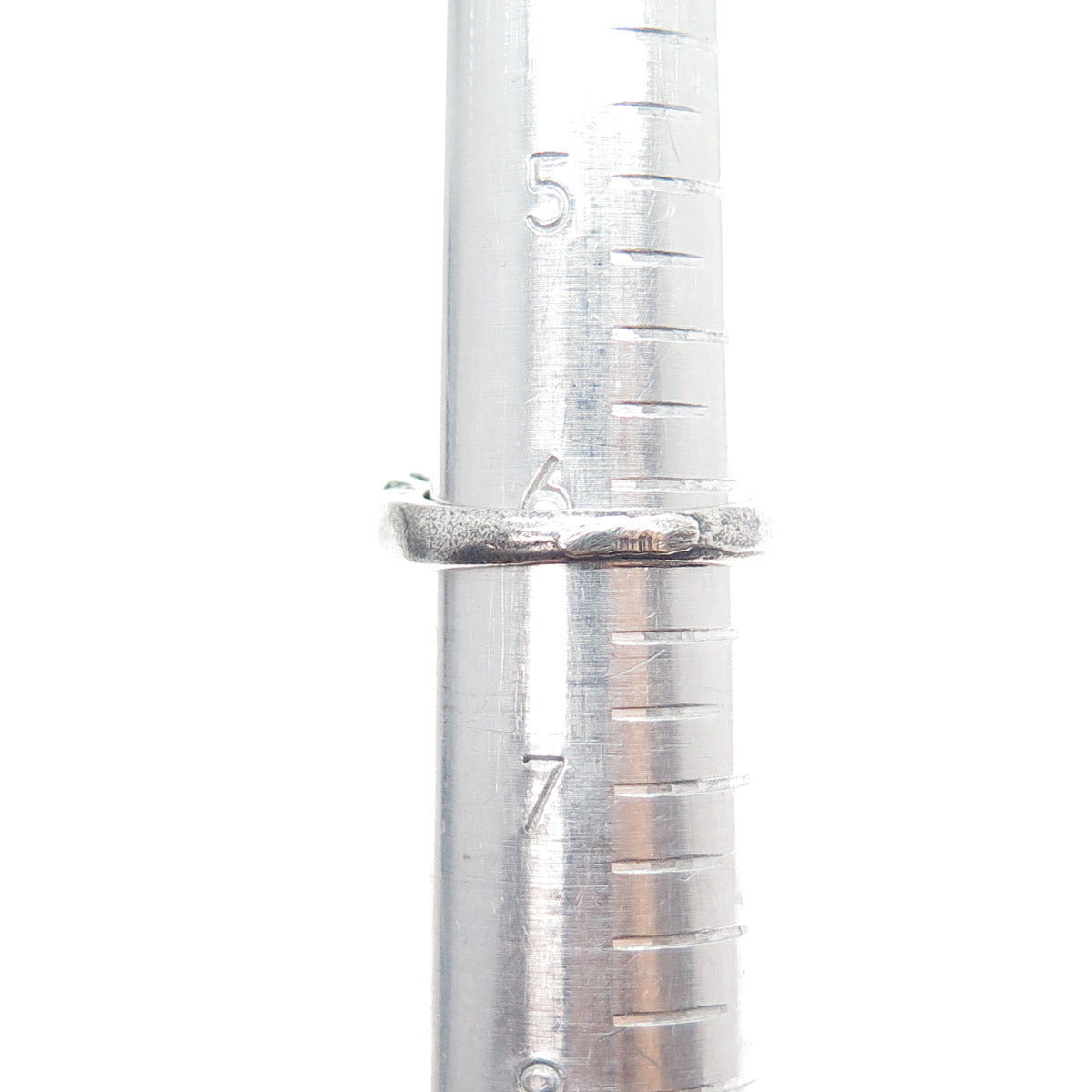 925 Sterling Silver Vintage Modernist Ribbed Oxidized Ring Size 6.25