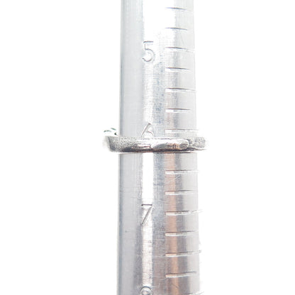 925 Sterling Silver Vintage Modernist Ribbed Oxidized Ring Size 6.25