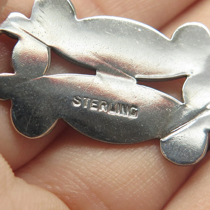 925 Sterling Silver Vintage Floral Link Bracelet 7.5"