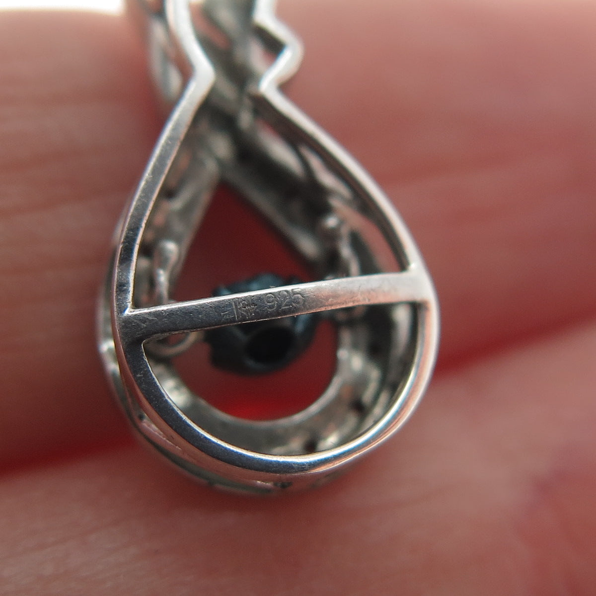925 Sterling Silver Real White Diamond Infinity Slide Pendant