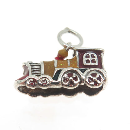 ROSS SIMONS 925 Sterling Silver Enamel Train 3D Charm Pendant