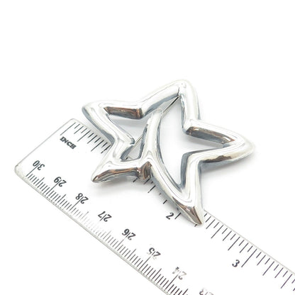 925 Sterling Silver Vintage Mexico Non-Symmetrical Star Handcrafted Pin Brooch