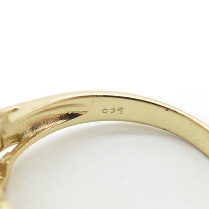 HAN 925 Sterling Silver Gold Plated Pave C Z Ring Size 10