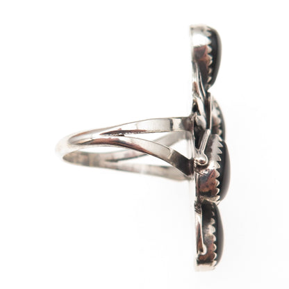 Lisa Williams Navajo Old Pawn Sterling Silver Vintage Black Onyx Ring Size 7.5