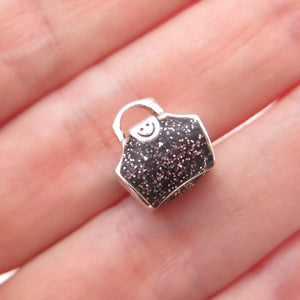 CHAMILIA 925 Sterling Silver Enamel Happy Face Emoji Ladies Purse Bead Charm