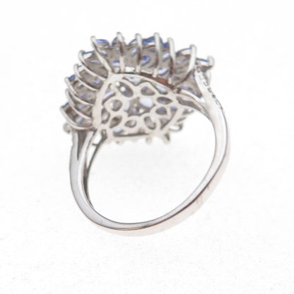 Chuck Clemency 925 Sterling Silver Real Multi-Cut Tanzanite Ring Size 8