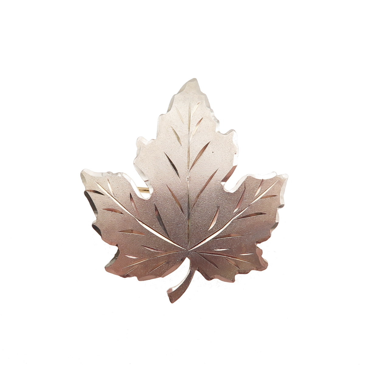 925 Sterling Silver 2-Tone Vintage Maple Leaf Pin Brooch