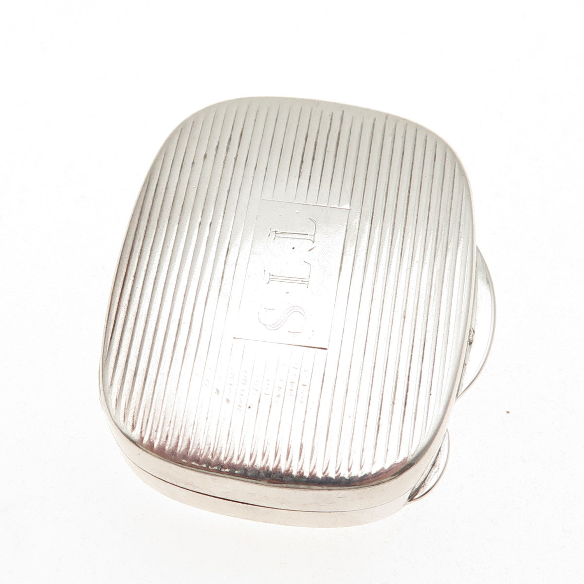 TIFFANY & CO. 925 Sterling Silver Vintage Italy SLL Monogram Pill / Snuff Box