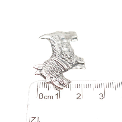 925 Sterling Silver Vintage Scottish Terrier Dog Oxidized Pin Brooch