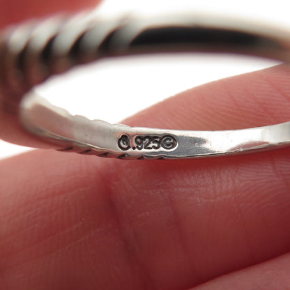 Carolyn Pollack 925 Sterling Silver Vintage Real MOP Inlay Stackable Ring Size 8