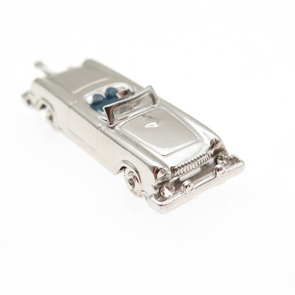 AE Art's Elegance 925 Sterling Vintage Enamel Convertible Car Movable 3D Pendant