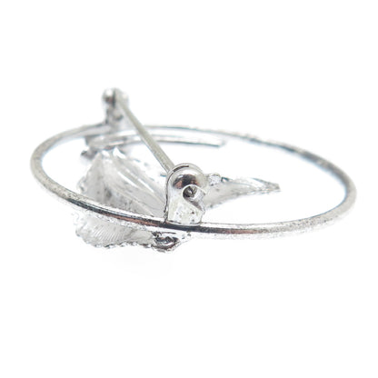 CURTIS CURTMAN 925 Sterling Silver Vintage Floral Leaf Pin Brooch