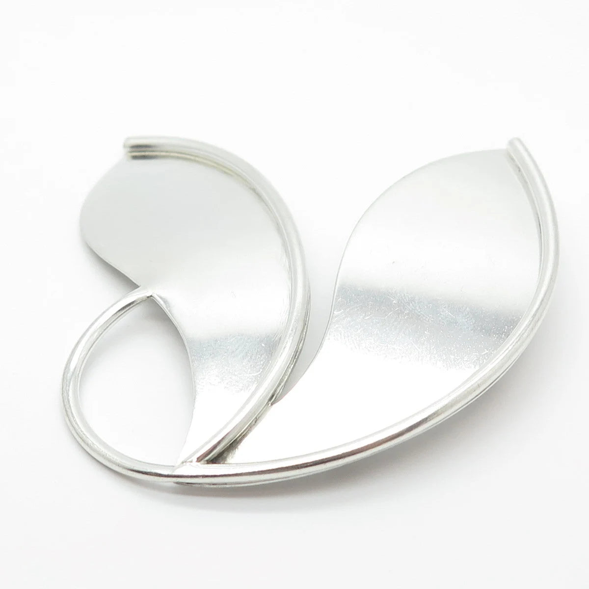 925 Sterling Silver Vintage LUNT Leaf Pin Brooch