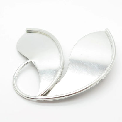 925 Sterling Silver Vintage LUNT Leaf Pin Brooch