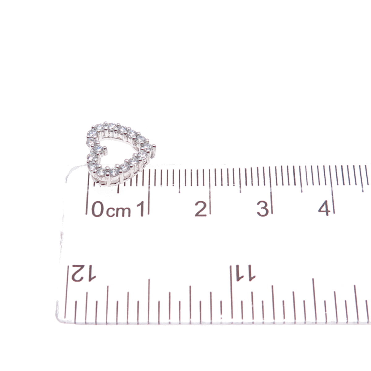 SAI 925 Sterling Silver Round-Cut C Z Heart Minimalist Slide Charm Pendant