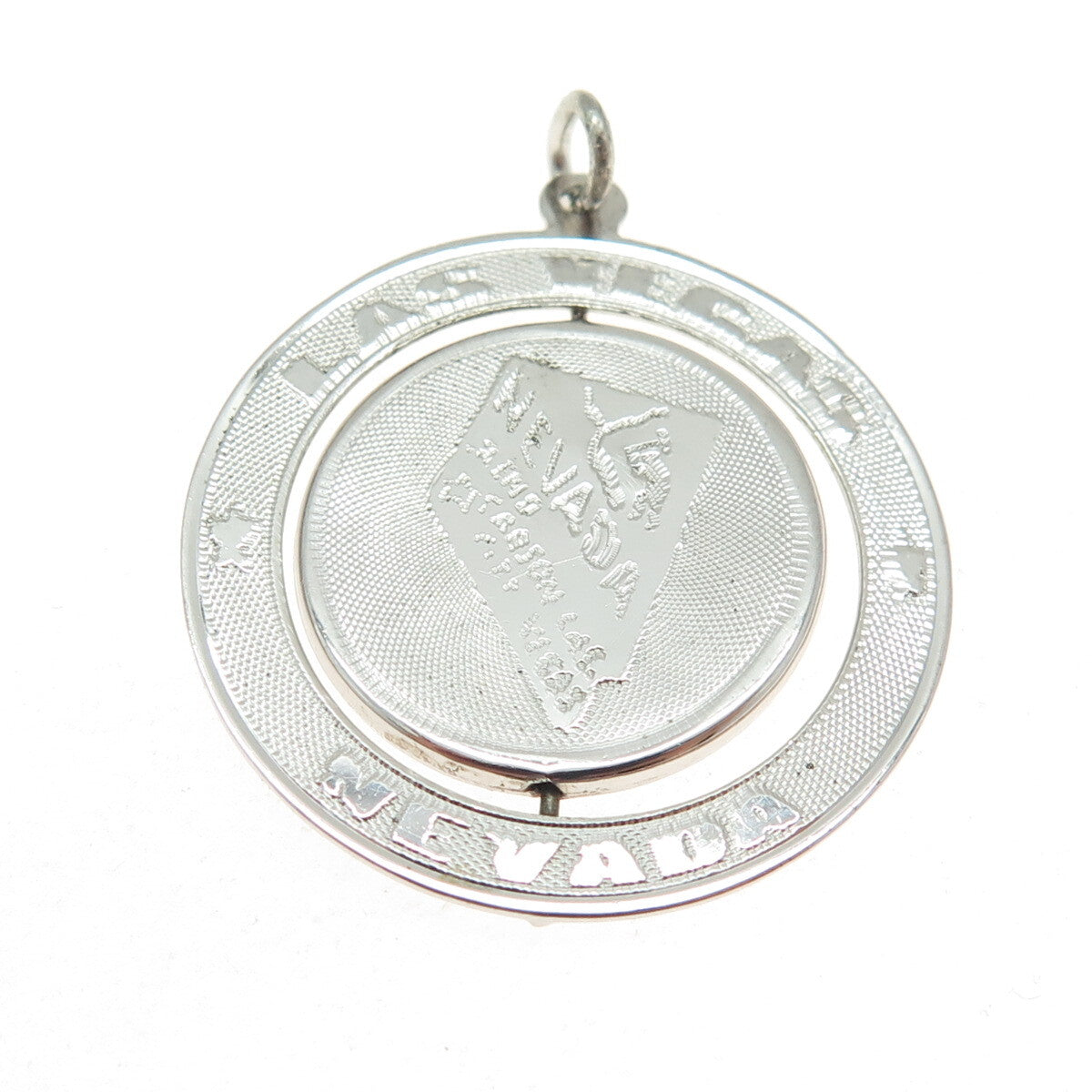 925 Sterling Silver Vintage Las Vegas NV Casino Spinning Charm Pendant