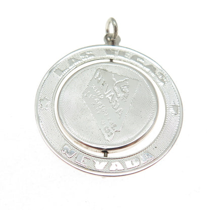 925 Sterling Silver Vintage Las Vegas NV Casino Spinning Charm Pendant