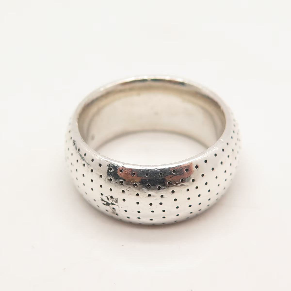 925 Sterling Silver Vintage Zina Dotted Band Ring Size 6
