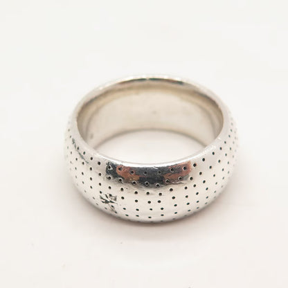 925 Sterling Silver Vintage Zina Dotted Band Ring Size 6