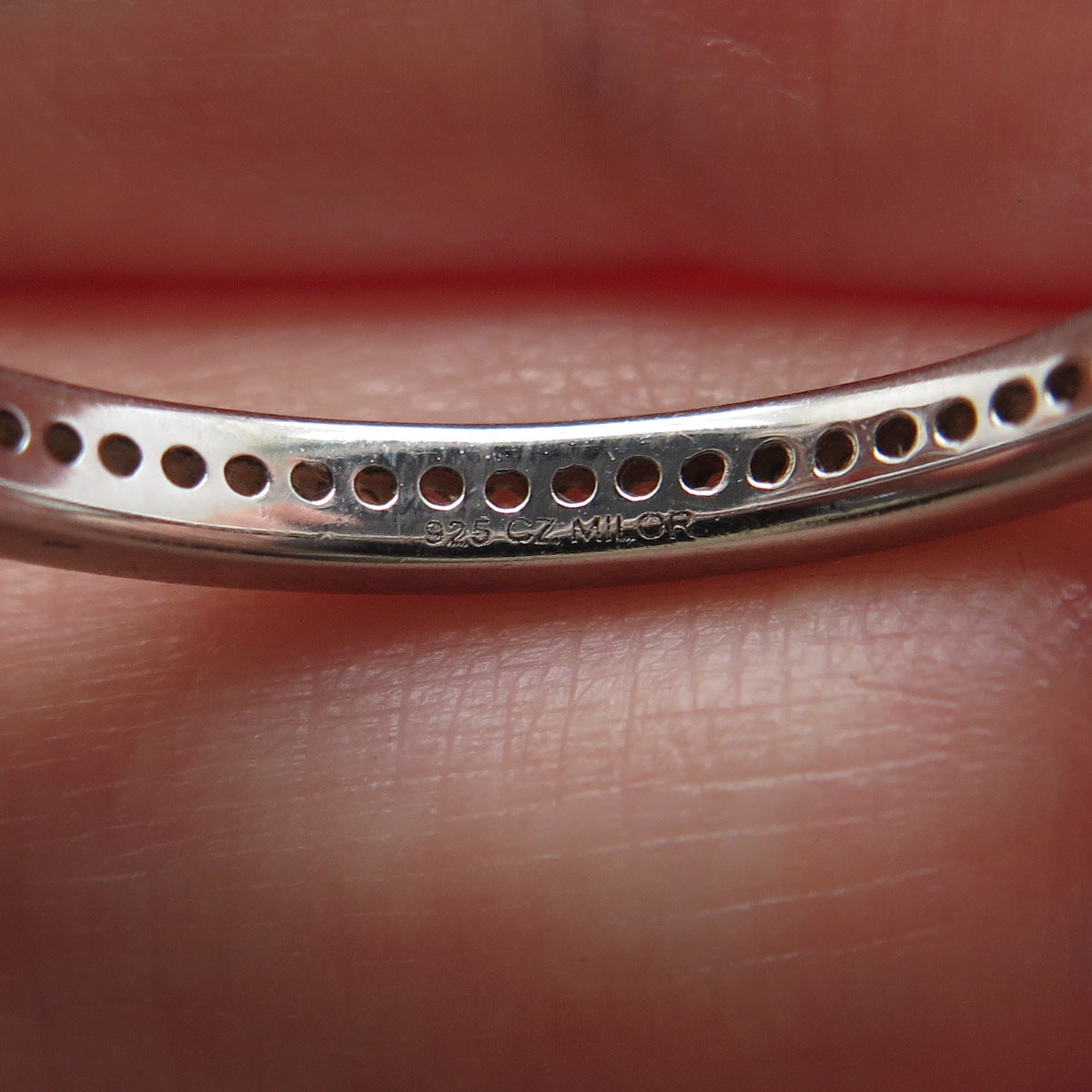 MILOR 925 Sterling Silver Italy Round-Cut C Z Bee Dangle Charm Ring Size 9.25