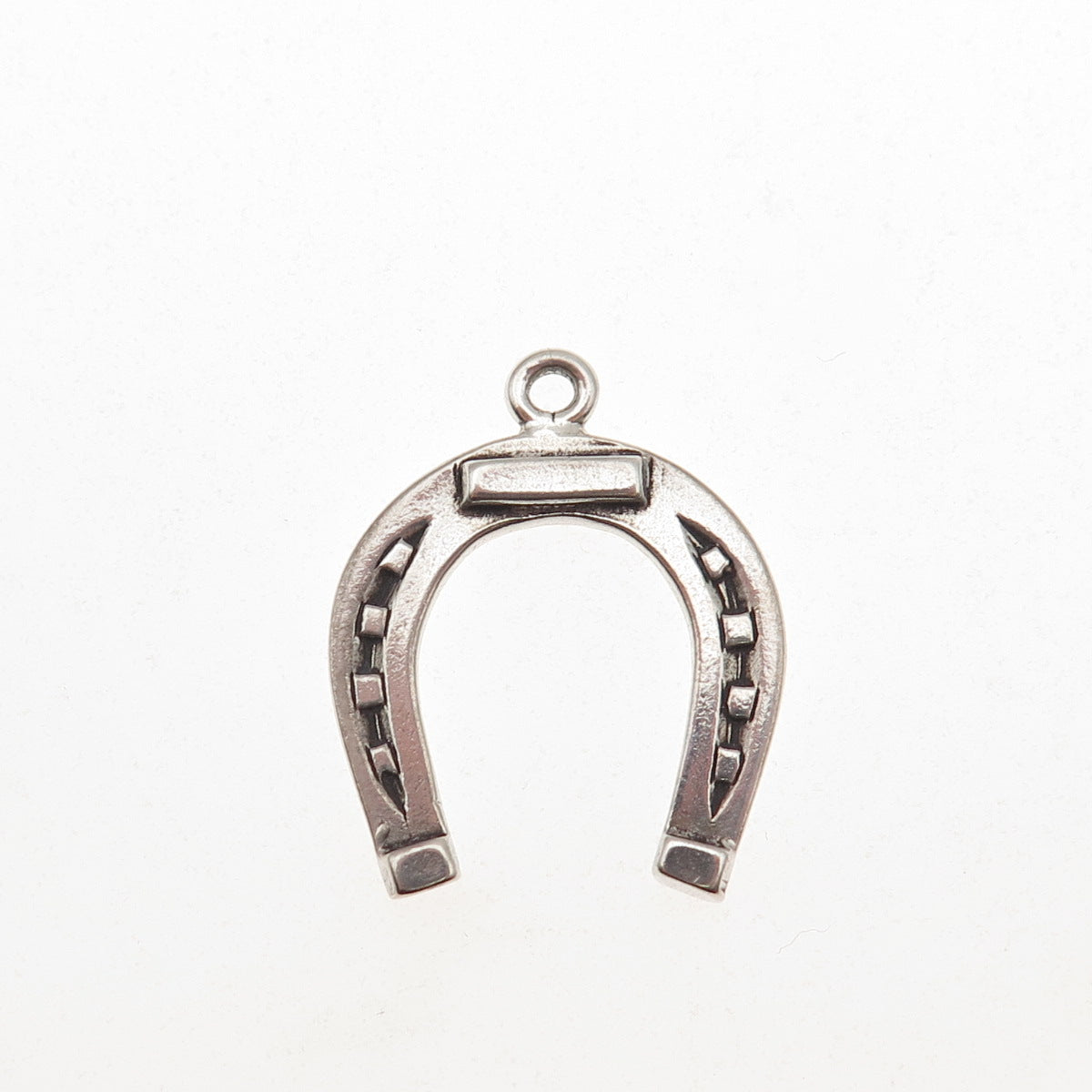925 Sterling Silver Vintage Horseshoe Good Luck Oxidized Mini Charm Pendant