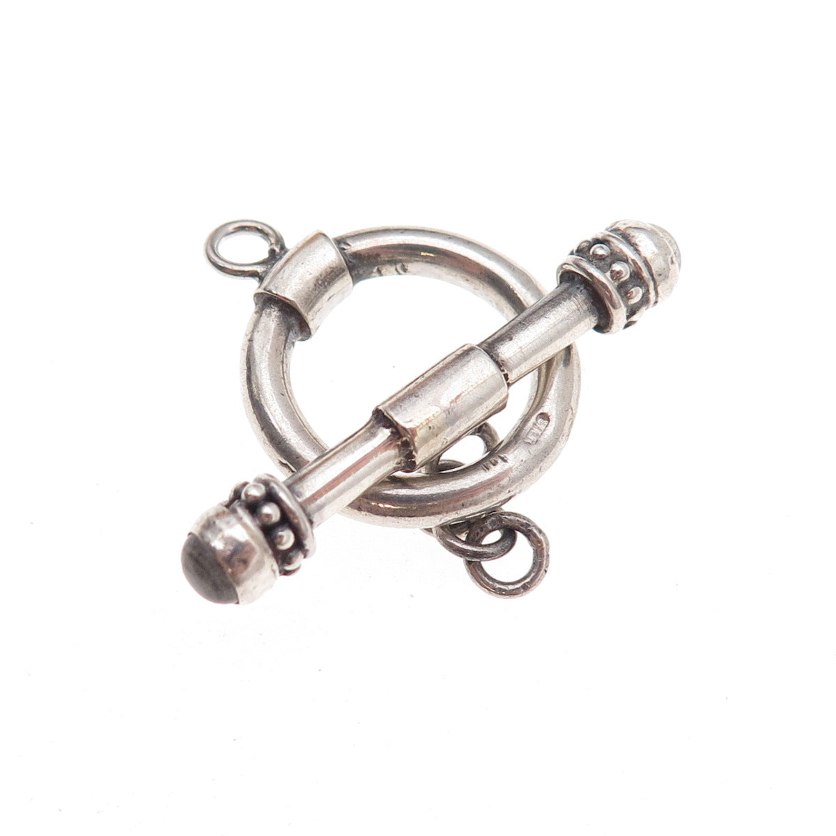 925 Sterling Silver Vintage Real Moonstone Bracelet / Necklace Toggle Lock Clasp