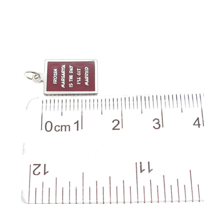 925 Sterling Enamel Frozen Margarita Is The Day I'll Get Married Mini Pendant