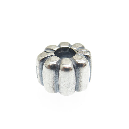 PANDORA 925 Sterling Silver Oxidized Ribbed Clip Charm
