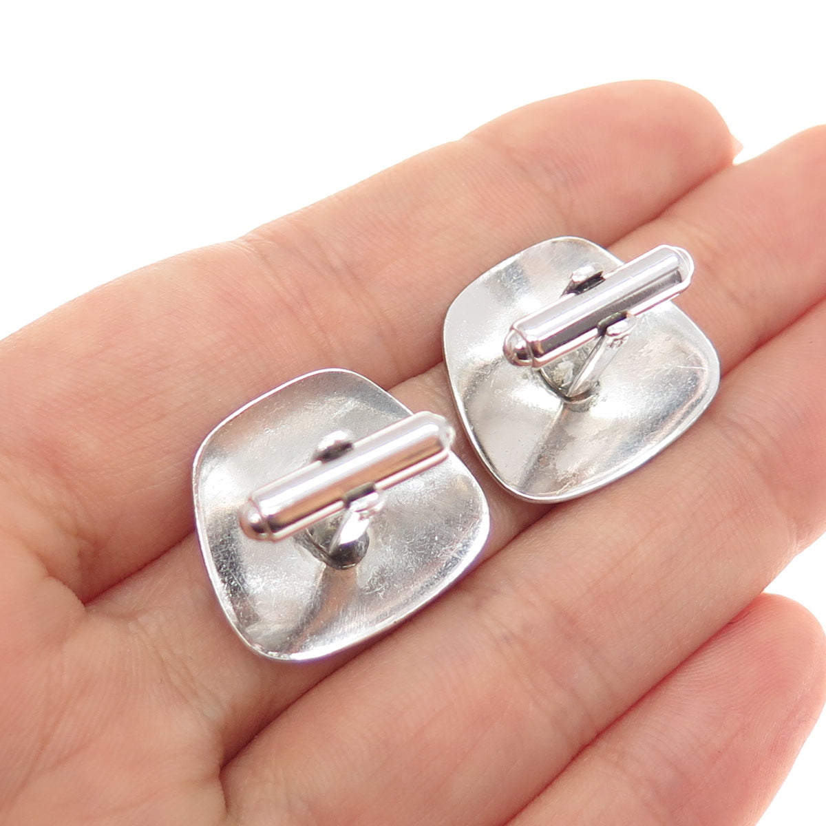 925 Sterling Silver Vintage Modernist Cufflinks