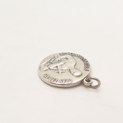 925 Sterling Silver Vintage St. Gerard Majella Religious Pendant