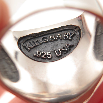 King Baby Studio 925 Sterling Silver Vintage Skull Oxidized Biker Ring Size 9.25
