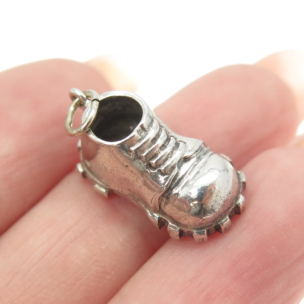 800 Silver Vintage Boot Spikes 3D Pendant