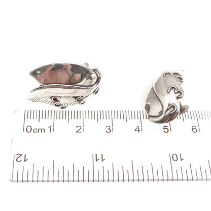 Astri Holthe Sterling Silver Vintage Norway Modernist Floral Screw Back Earrings