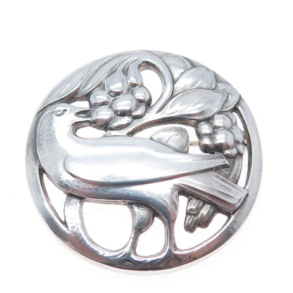 GEORG JENSEN 925 Sterling Silver Antique Denmark Dove Pin Brooch #175