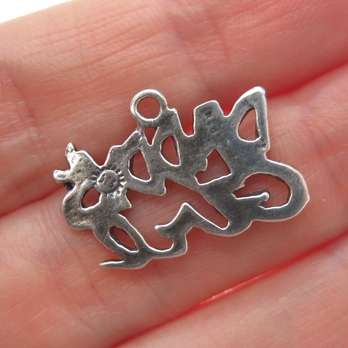 SUNDANCER 925 Sterling Silver Vintage Daddy's Girl Oxidized Mini Charm Pendant